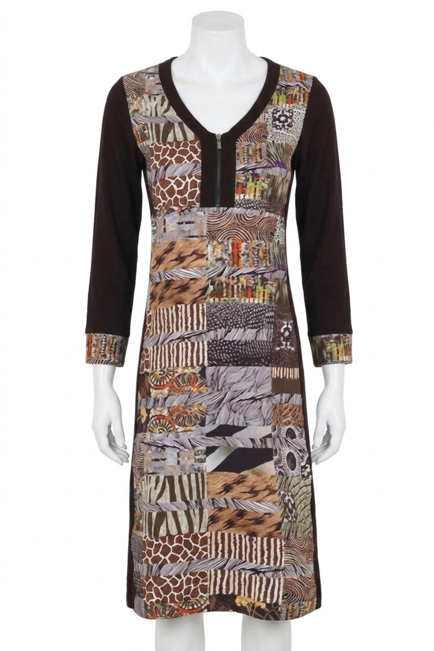 NEW DOLCEZZA simply art joy burlington dress in multi color